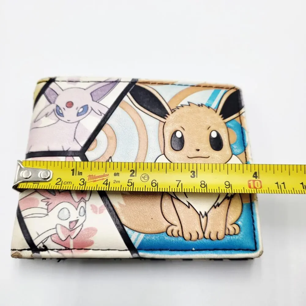 2016 Pokemon Eevee Evolutions Panel Faux Leather Bi-fold Wallet Espeon Sylveon - Picture 11 of 11